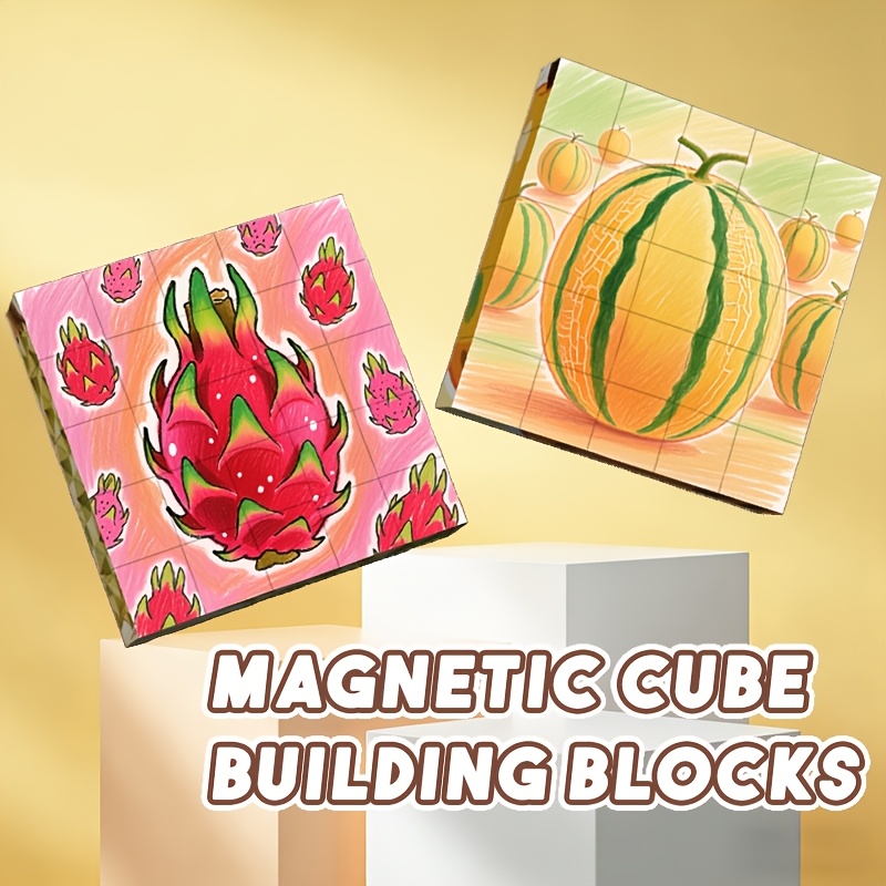 Fruit Magnetic Cube Building Blocks, 25pcs Set